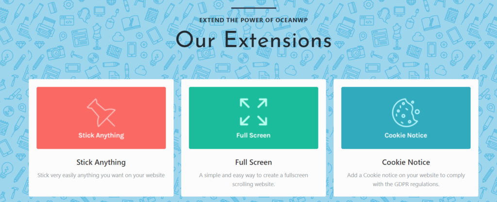 oceanwp free wordpress theme extensions 
